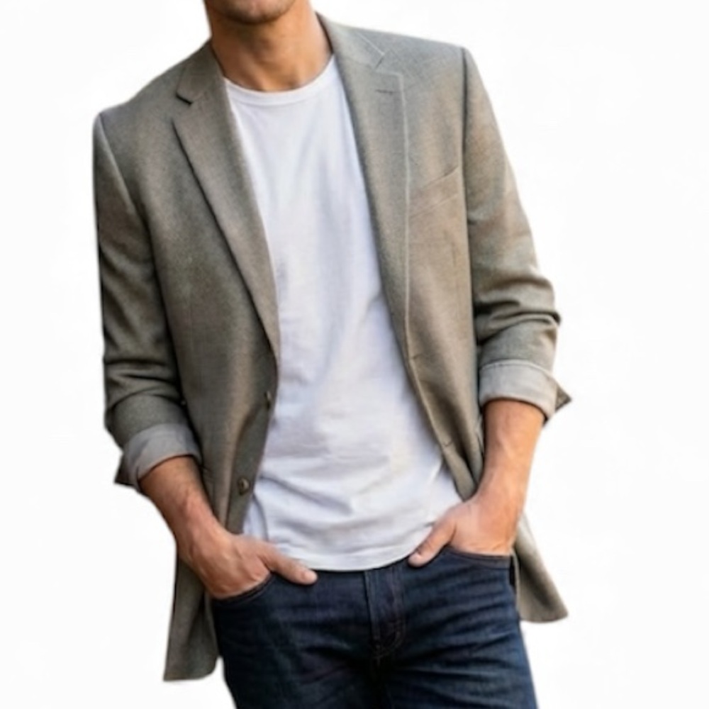 CHAPS Mens Tan Blazer size 46R